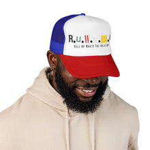 Load image into Gallery viewer, Trucker Hat — Rusted Retro Gas Pump Logo (Foam Front)