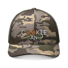 Load image into Gallery viewer, Camouflage Cookie Gang Trucker Hat, Embroidered Cap for Outdoor Adventures, Great Gift for Friends, Ideal for Camping, Hunting