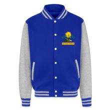 Load image into Gallery viewer, Just Hoods Heavyweight Letterman Jacket - royal/heather grey