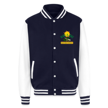 Load image into Gallery viewer, Just Hoods Heavyweight Letterman Jacket - navy/white