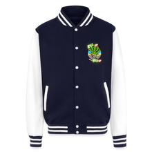 Load image into Gallery viewer, Just Hoods Heavyweight Letterman Jacket - navy/white