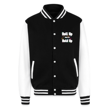 Load image into Gallery viewer, Just Hoods Heavyweight Letterman Jacket - black/white