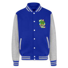 Load image into Gallery viewer, Just Hoods Heavyweight Letterman Jacket - royal/heather grey