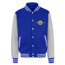 Load image into Gallery viewer, Just Hoods Heavyweight Letterman Jacket - royal/heather grey