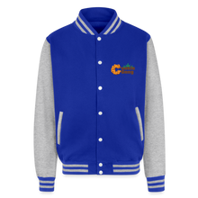 Load image into Gallery viewer, Just Hoods Heavyweight Letterman Jacket - royal/heather grey
