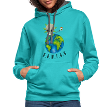 Load image into Gallery viewer, Contrast Hoodie - scuba blue/asphalt