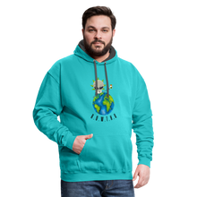 Load image into Gallery viewer, Contrast Hoodie - scuba blue/asphalt