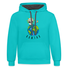 Load image into Gallery viewer, Contrast Hoodie - scuba blue/asphalt