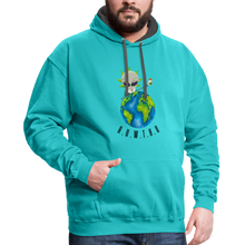 Load image into Gallery viewer, Contrast Hoodie - scuba blue/asphalt
