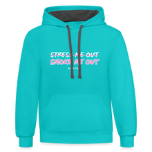 Load image into Gallery viewer, Contrast Hoodie - scuba blue/asphalt
