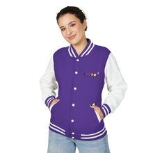 Load image into Gallery viewer, Letterman Jacket - Retro Color Block 'Hustle' Chest Logo

