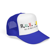 Load image into Gallery viewer, Trucker Hat — Rusted Retro Gas Pump Logo (Foam Front)
