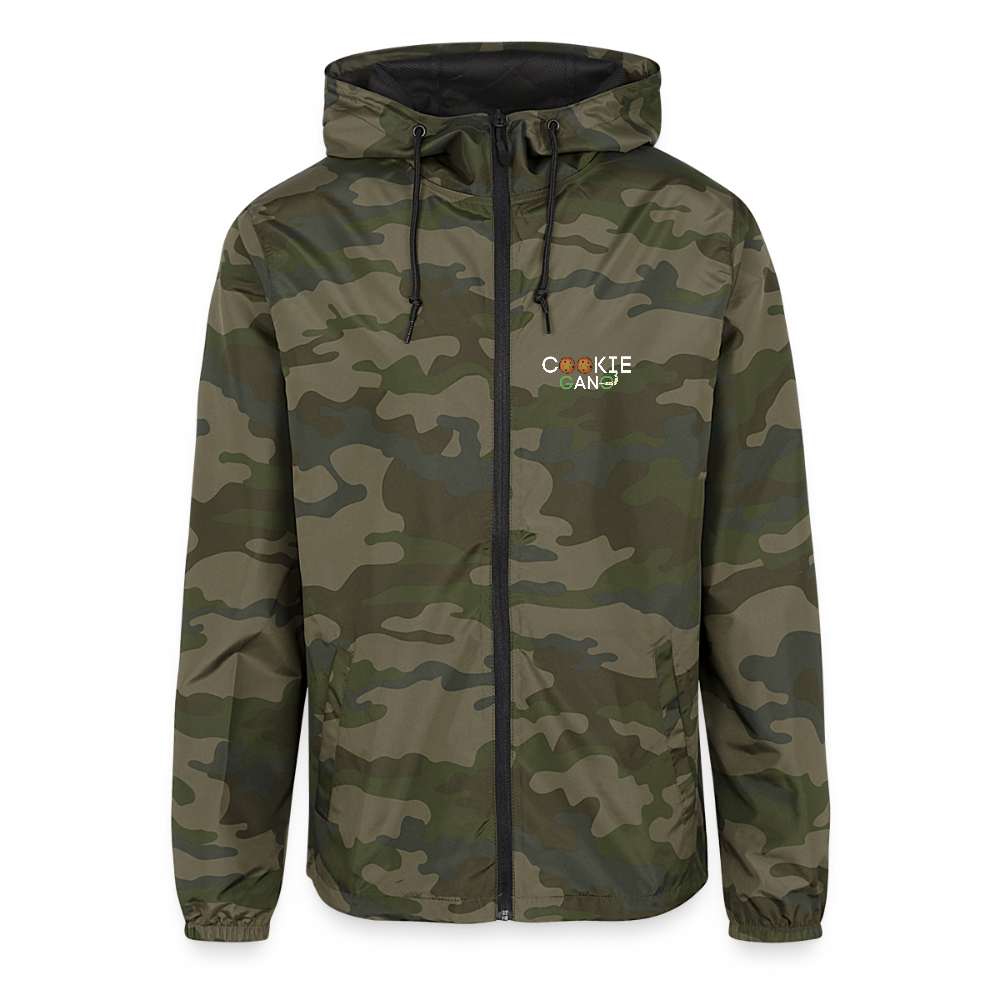 Unisex Lightweight Windbreaker Jacket - green camo
