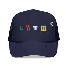 Load image into Gallery viewer, Trucker Hat — Rusted Retro Gas Pump Logo (Foam Front)
