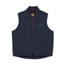 Load image into Gallery viewer, Embroidered Washed Duck Cloth Vest — Durable Workwear Vest with Green Camo Patch
