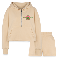 Load image into Gallery viewer, Women’s Cropped Hoodie &amp; Jogger Short Set - nude
