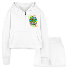 Load image into Gallery viewer, Women’s Cropped Hoodie &amp; Jogger Short Set - white
