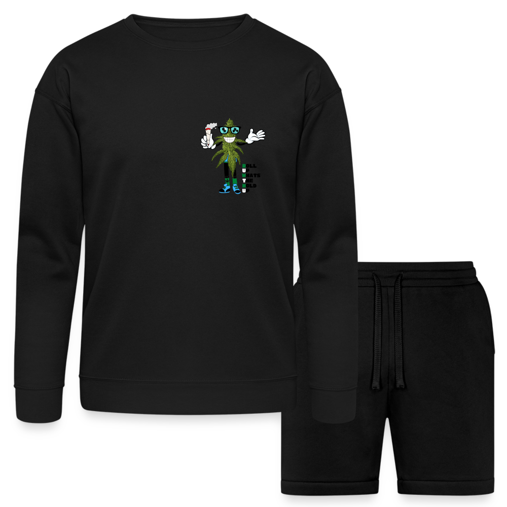 Bella + Canvas Unisex Sweatshirt & Short Set - black